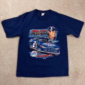 Vintage Y2K Rusty Wallce Nascar Miller Lite Chase Authentics T-Shirt Adult Large